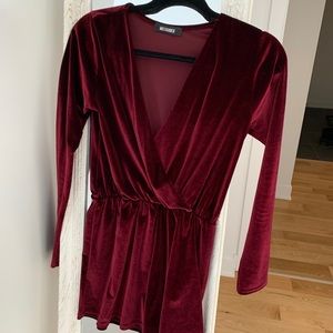 Crushed velvet jumpsuit